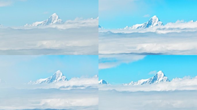 航拍四川冷碛镇牛背山塔公草原雅拉雪山