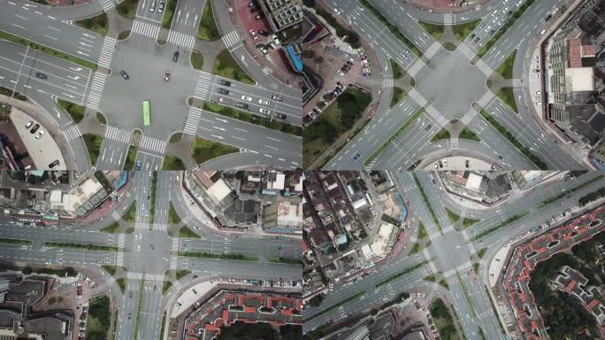 航拍十字路口
