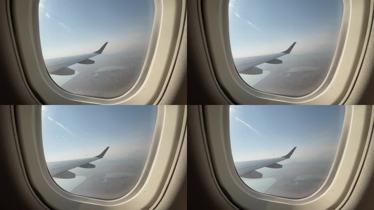 旅行期间的飞机窗口-移动拍摄