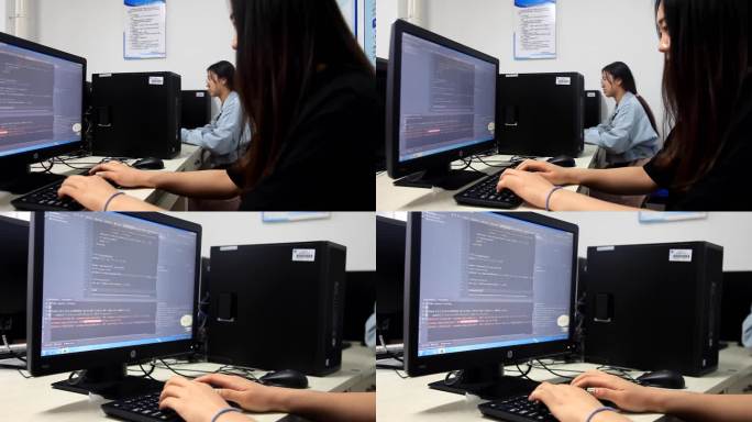 女性程序员电脑编程写代码工作学习