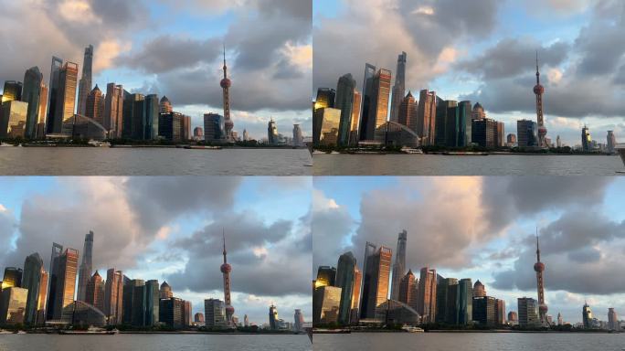 上海外滩黄浦江天空白云延时拍摄