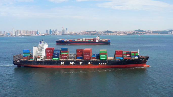 城市港口-海上轮船-货运物流国际贸易
