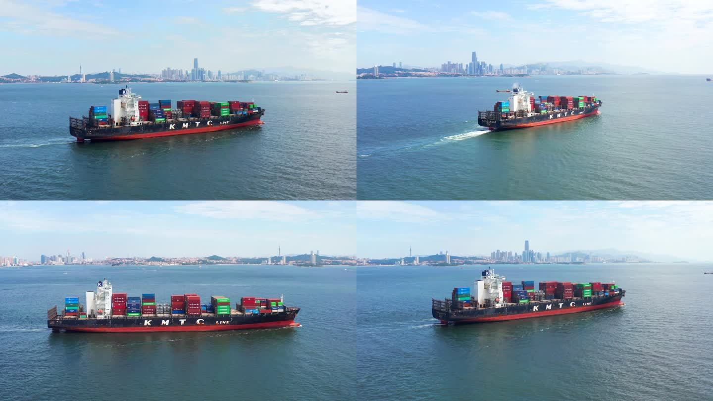 城市港口-海上轮船-货运物流国际贸易