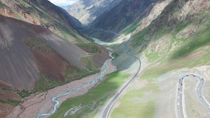 新疆天山公路独库北段航拍4K素材