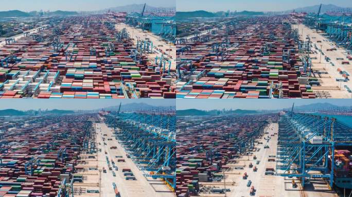 青岛自动化港口码头延时摄影