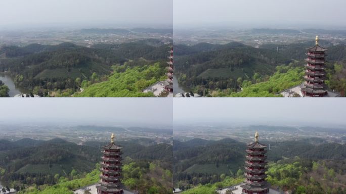 航拍信阳光山净居寺塔