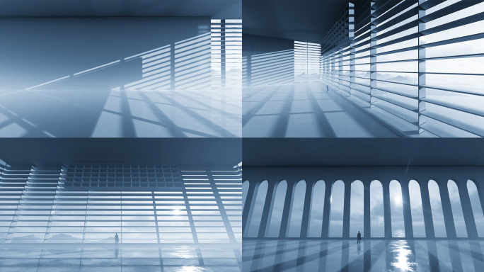 商务蓝商业光影抽象空间概念创意视频素材