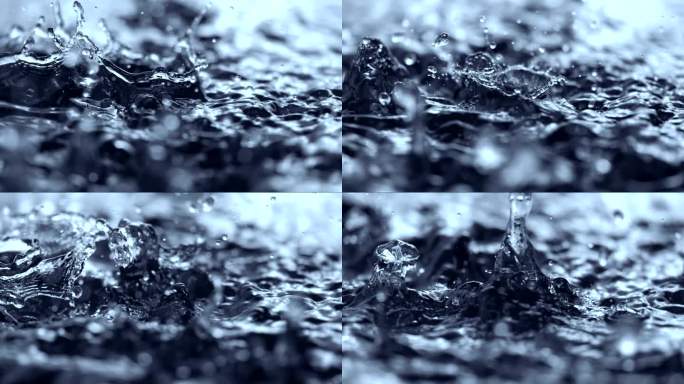 大雨（超慢镜头）升格晶莹剔透纯净水矿泉水