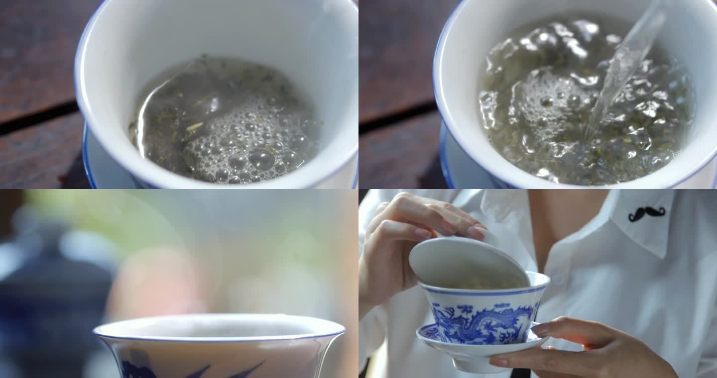 绿茶盖碗茶