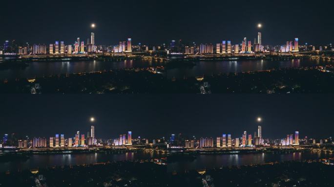 长沙农历十五城市夜景