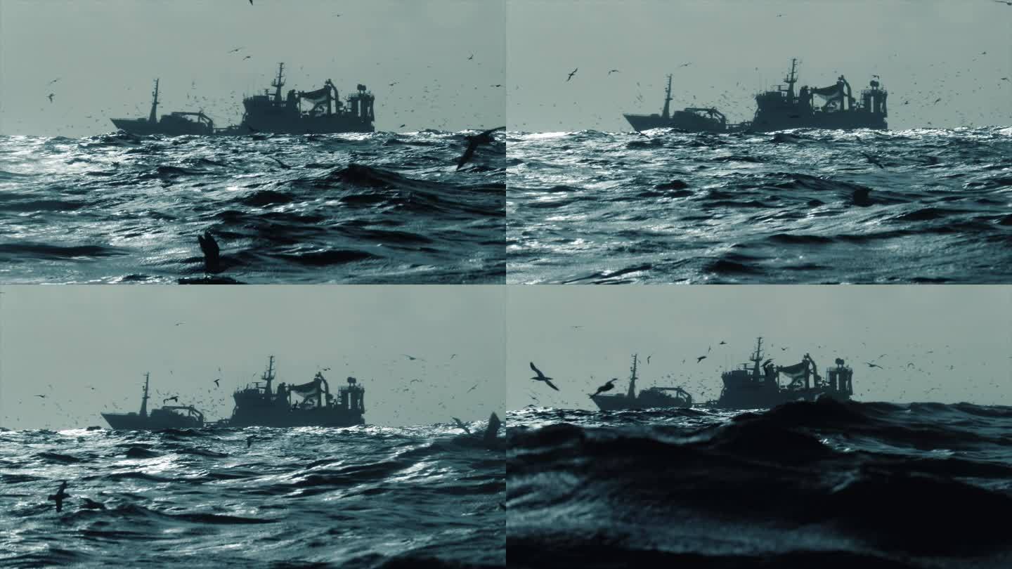 大西洋的动物多样性：拖网渔船后的北塘鹅