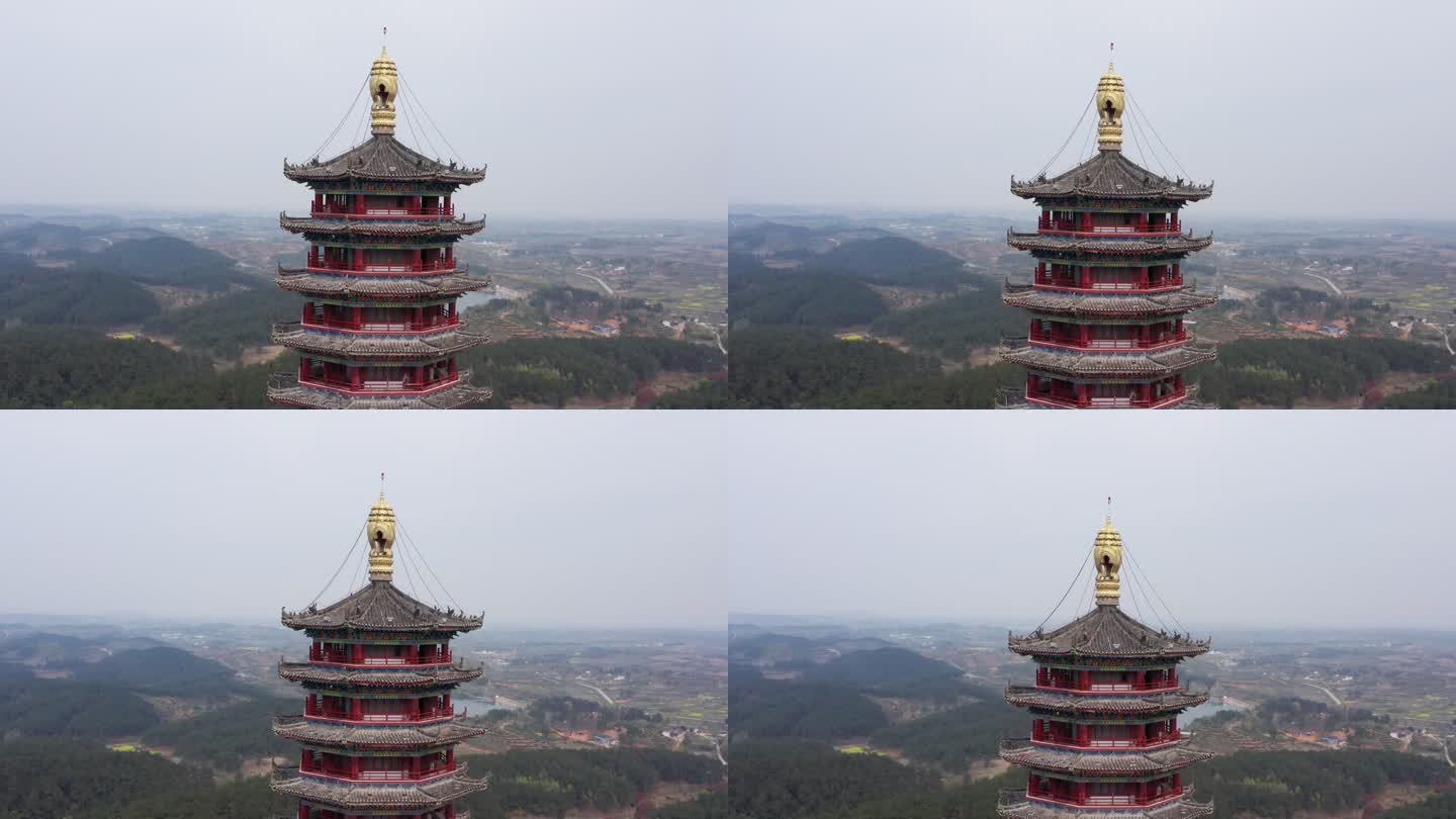 航拍信阳光山净居寺塔