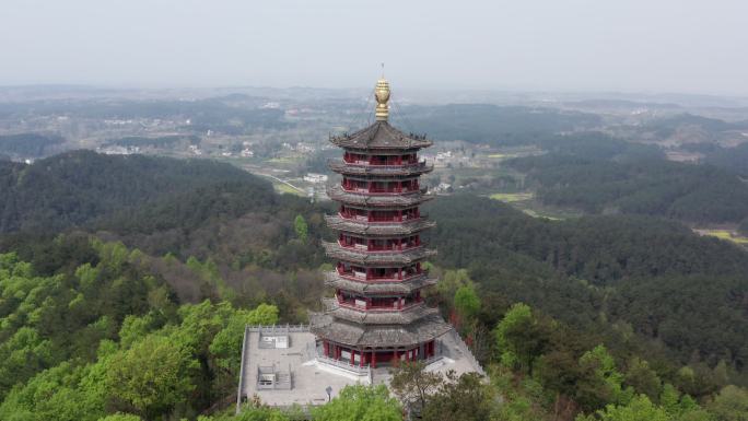 航拍信阳光山净居寺塔