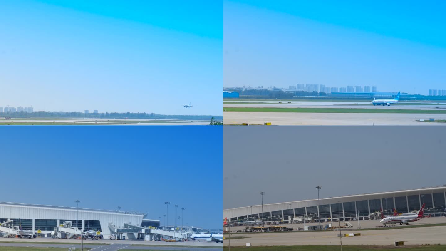 飞机降落郑州机场