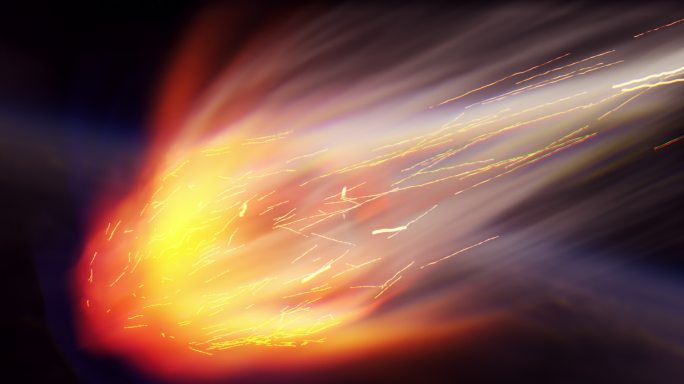 小行星流星在地球大气中燃烧