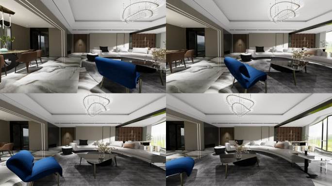 4K光影现代客厅大平层室内设计_04C