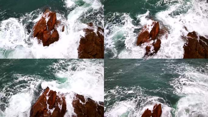 海浪拍打礁石延时摄影