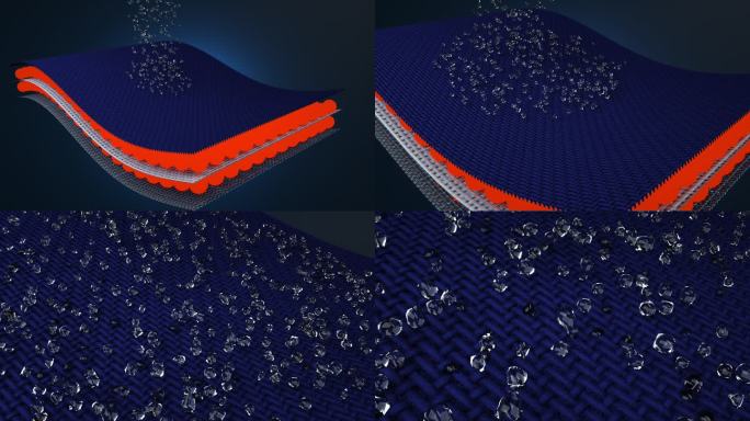 3D防水保暖科技面料广告素材 三维