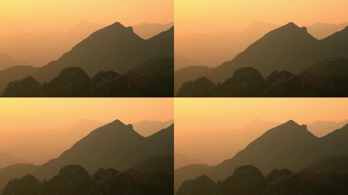 夕阳下的燕山山脉