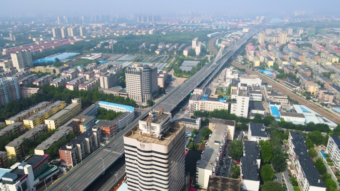 航拍早高峰道路，疫情下的石家庄