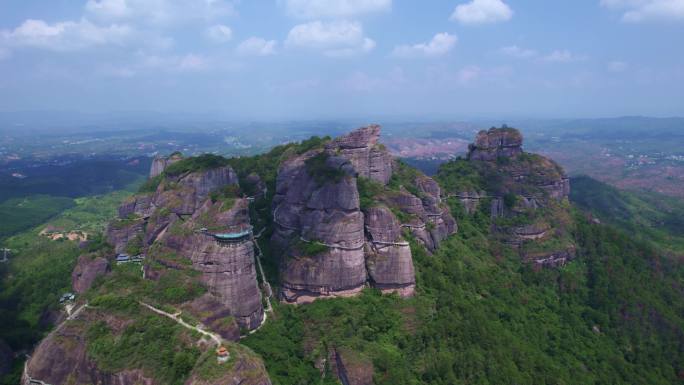 航拍广东河源龙川霍山风景区全貌