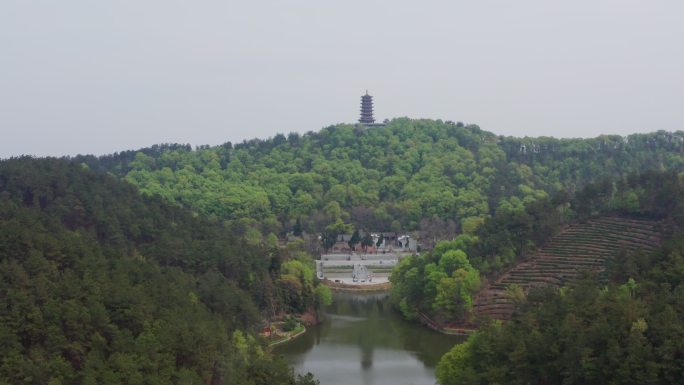 航拍信阳光山净居寺