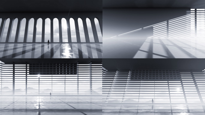 高级灰商业光影抽象空间概念创意视频素材