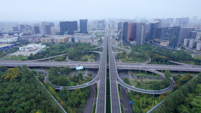疫情空城成都天府大道航拍 5.4K