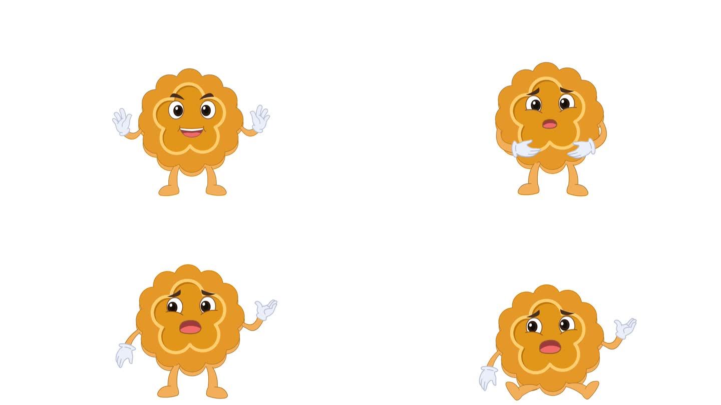 卡通可爱月饼说话动作素材