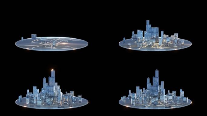 可商用原创全息智慧城市大楼透明平台展示