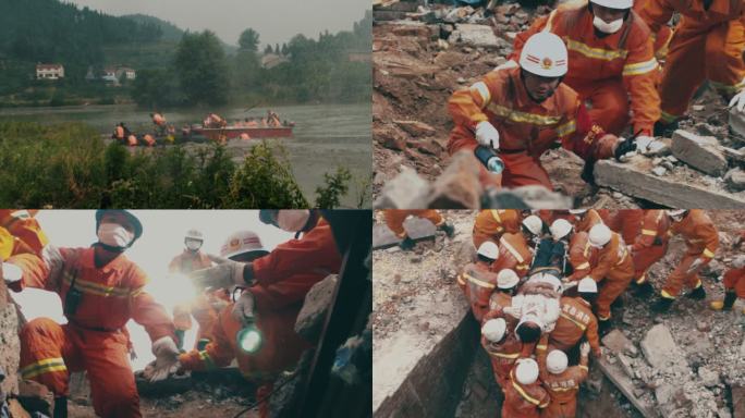消防灾害救援训练4K原创高清视频
