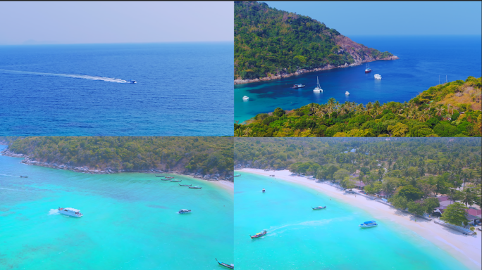 浪漫海滩4K航拍 唯美海景度假胜地