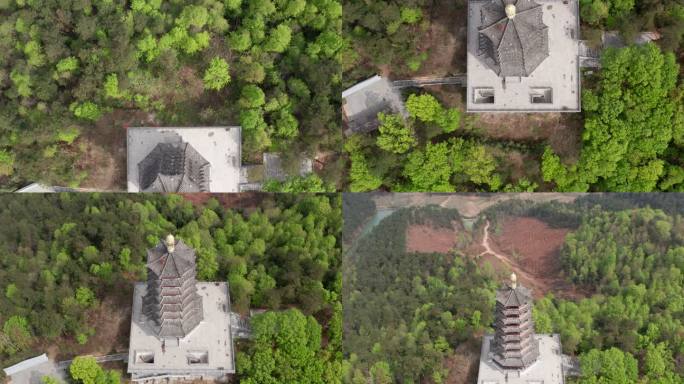 航拍信阳光山净居寺塔