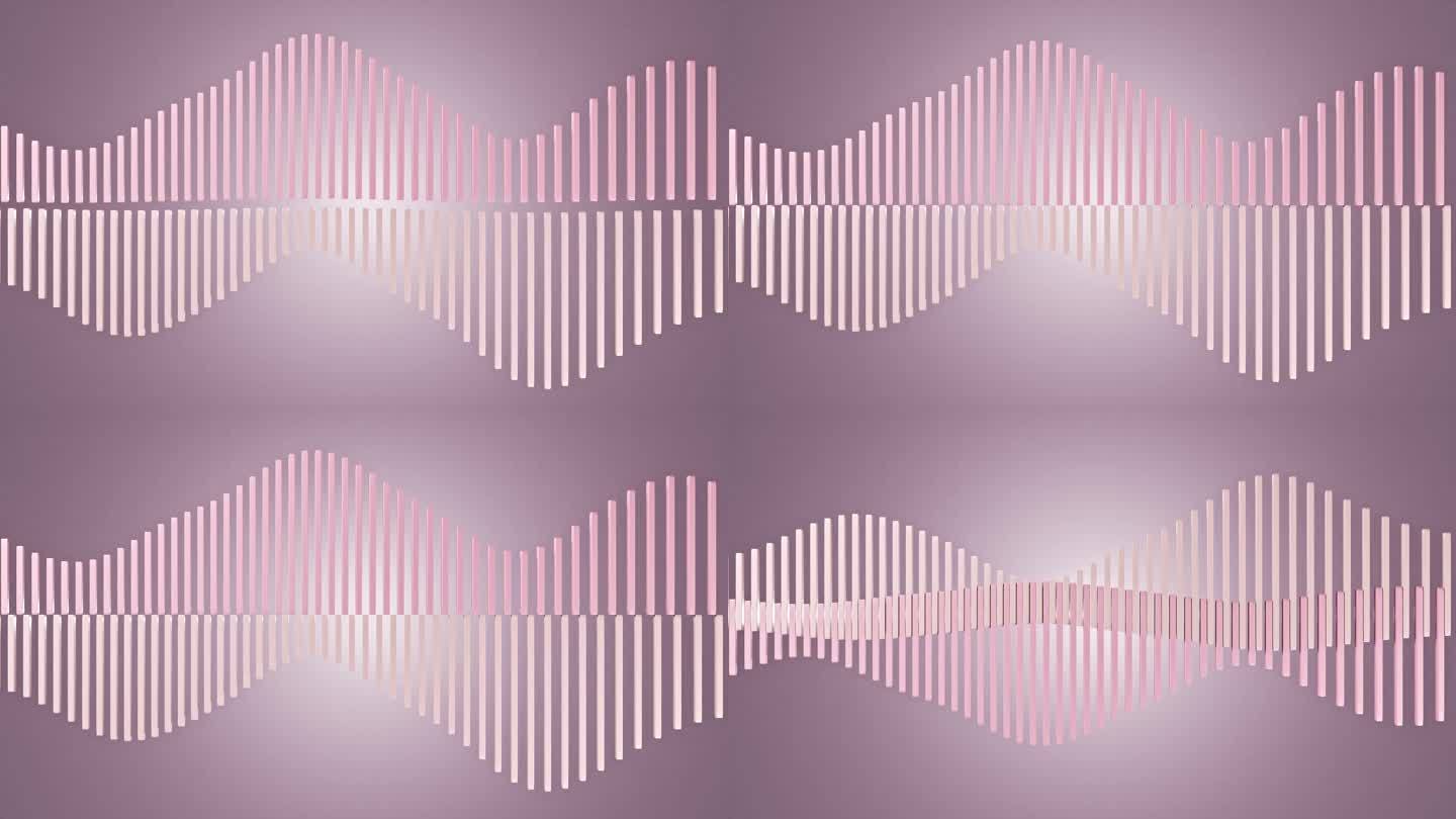 运动中的波浪条粉色线条穿插音乐波形条纹