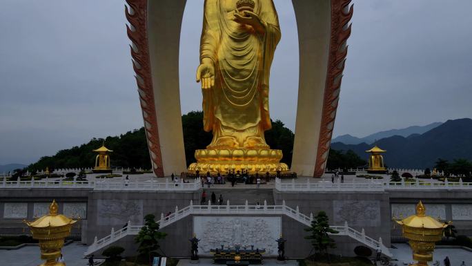 江西庐山东林寺东林大佛寺院航拍