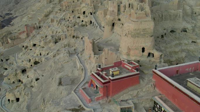 4K西藏阿里札达县古格王朝遗址日出航拍