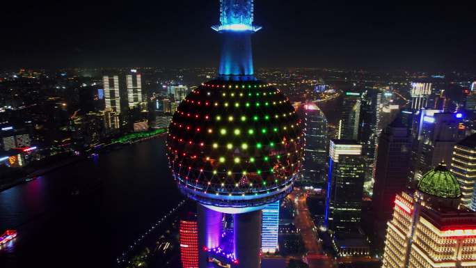 上海外滩夜景航拍/4K夜景航拍/原创4K