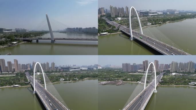 西安浐灞彩虹桥灞河生态区航拍2