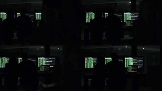 两名黑客使用计算机的4k视频片段