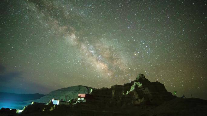 4K西藏阿里札达县古格王朝遗址银河延时