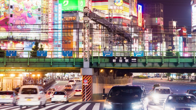 东京新宿，时间落差，日本