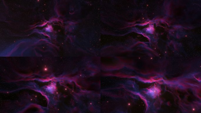 外层空间发光的紫色星云