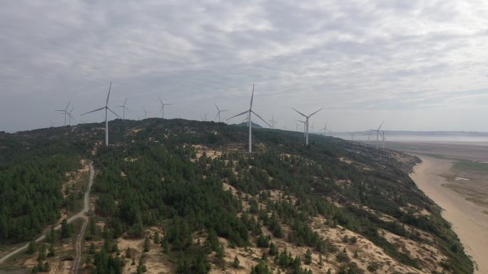 鄱阳湖老爷庙风电场航拍