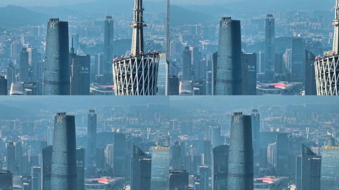 广州塔蓝天航拍【原创素材】