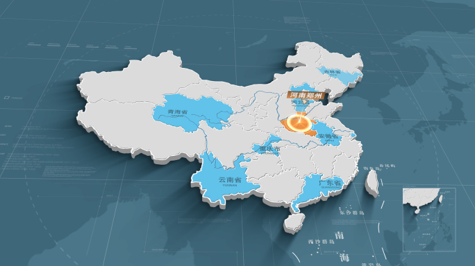 简约干净 中国地图 分布_Ae模板