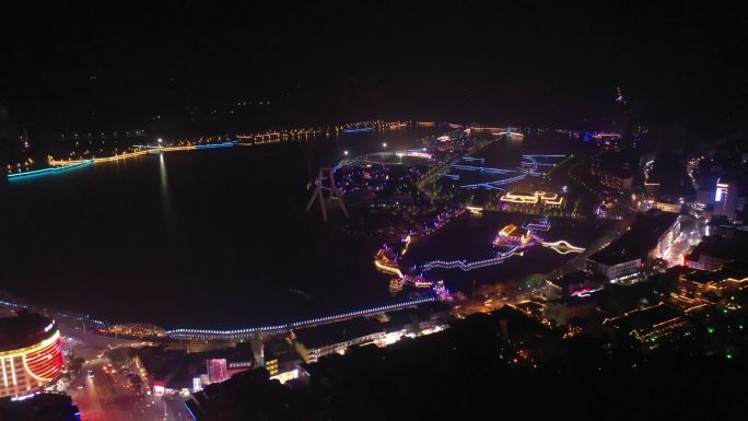 余干县琵琶湖夜景航拍