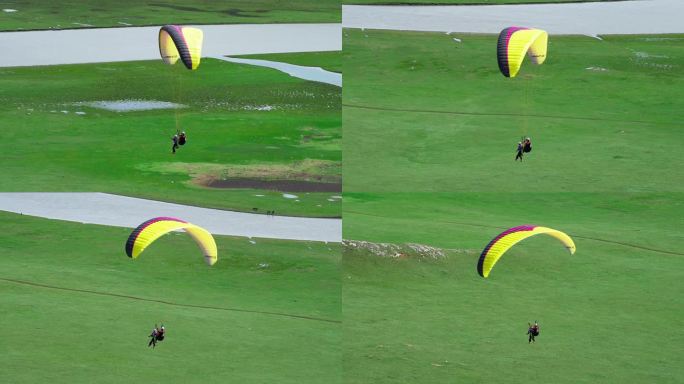 草原上的滑翔伞