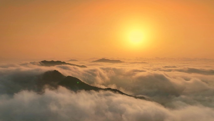 实拍 黄山 高山 日出 云海