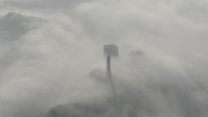 航拍城市平流层风光