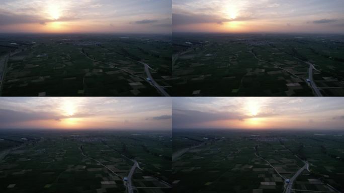 山西旅游路长城一号4K航拍应县夕阳2